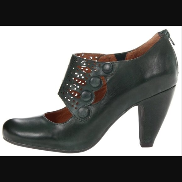 Miz Mooz Sharon Leather Mary Jane Pumps 6 Forest Green Retro Vintage Inspired - Picture 3 of 6